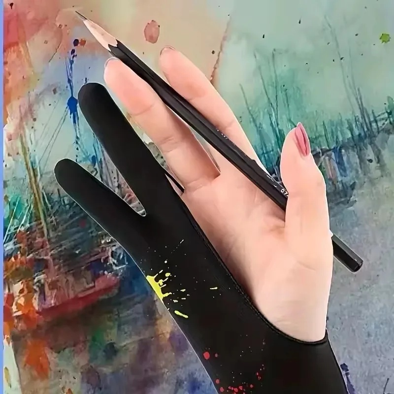 1/4pcs Anti-Fouling Two-Finger - Drawing Glove Artist 评论和价格